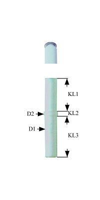 Tänkande elektrod för att pressa anslutningen F 2,8x0,8 mm kabellängd 700mm D1 Ø 6mm D2 Ø 85mm EL1