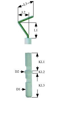 Tänkande elektrod L1 13mm L2 13mm L3 23mm för att pressa anslutningen M4 D1 Ø 7mm D2 Ø 9mm EL1 18mm