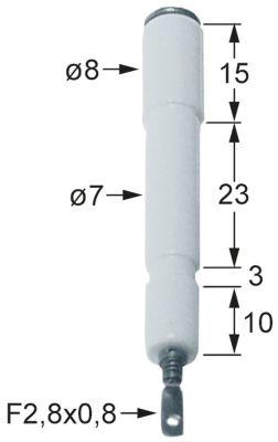 Tänkande elektrodanslutning F 2,8x0,8mm D1 Ø 8mm D2 Ø 7mm EL1 15mm EL2 35mm