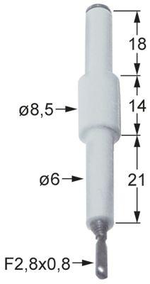 Tänkande elektrod för att pressa anslutningen F 2,8x0,8mm D1 Ø 6mm D2 Ø 85mm EL1 18mm EL2 14mm EL3