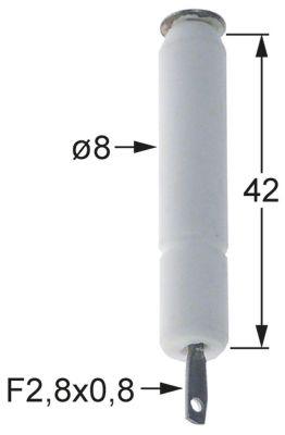 Tänkande elektrodanslutning f 2,8x0,8mm D1 Ø 8mm med våren EL1 42mm