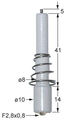 Tänkande elektrod L1 5mm för att pressa anslutningen F 2,8x0,8mm D1 Ø 8mm D2 Ø 10mm