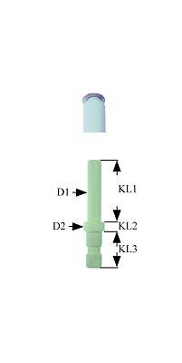 Tänkande elektrod för pressning av kabellängd 750mm D1 Ø 6mm D2 Ø 10 mm med våren och isolering