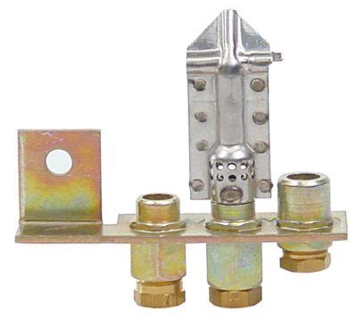 Tändlågebrännare 3 flammor  - Gasanslutning 6mm