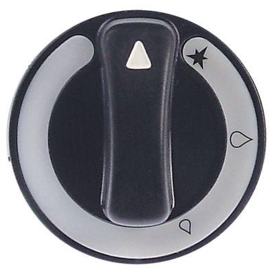 Button Gashane med tändflamma Ø 60mm axel Ø 10x8mm utjämning höger svart