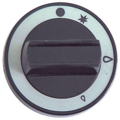Button Gashane med tändflamma Ø 60mm axel Ø 10x8mm utjämning höger