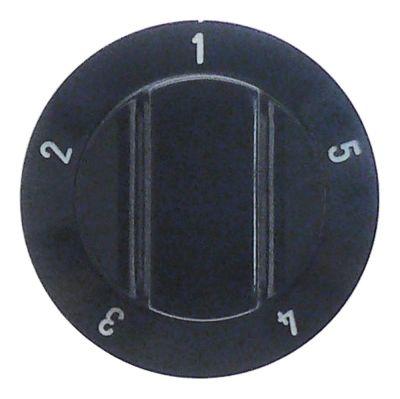 Knappkontakt 5-slags Ø 60mm axel Ø 6x4,6 mm utjämning av svart