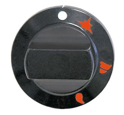 Button Gashane Med Tändflamma Ø 60mm Axis Ø 10x8mm Sloothing Up Black