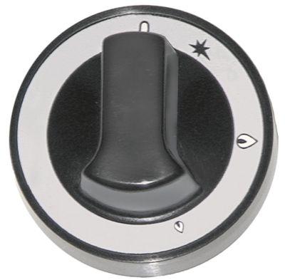 Button Gashane Med Tänflamma Ø 72mm Axis Ø 10x8mm Sloting Down Black