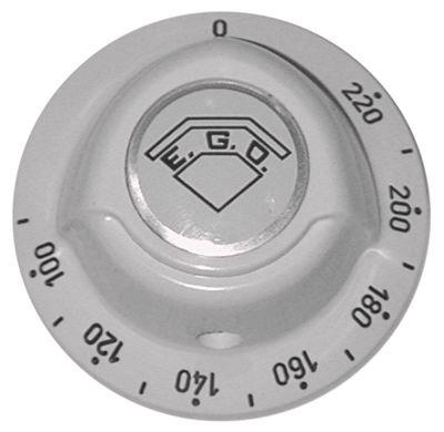 Knob Thermostat T.Max. 220 ° C Ø 52 mmmaxel Ø 6x4,6 mm axel lägre vitvit