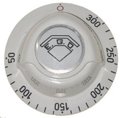 Knob Thermostat T.Max. 300 ° C Ø 52 mmmaxel Ø 6x4,6 mm axel lägre vitvit