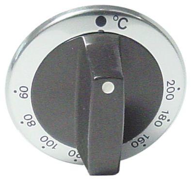 Button Thermostat T.Maks. 200 ° C Ø 63mm Axis Ø 6x4,6 mm Sloting Up Silver Workspace 60-200