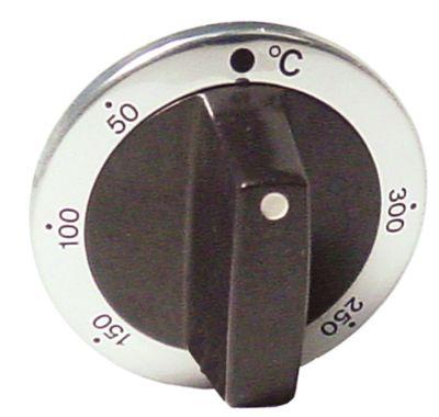 Button Thermostat T.Maks. 300 ° C Ø 63mm Axis Ø 6x4,6 mm Sloting Up Silver Workspace 50-300