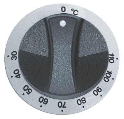 Button Thermostat T.Maks. 110 ° C Ø 77mm axel Ø 6x4,6 mm utjämning av vitt/svart arbetsintervall 30