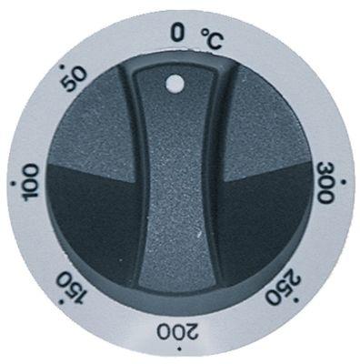 Button Thermostat T.Maks. 300 ° C Ø 77mm axel Ø 6x4,6 mm utjämning av silverarbetsintervall 50-300