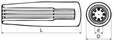 Cylindergrepp Ø 23mm l 65mm tråkigt Ø 10mm