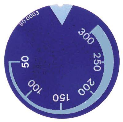 Vredsymbol Termostat T.max. 300°C blå YD ø 45mm