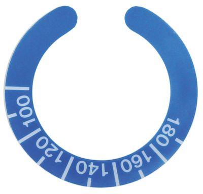Vredsymbol Termostat T.max. 180°C blå YD ø 45mm