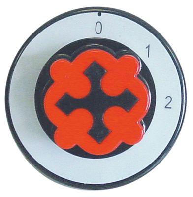 Vred Brytare 0-1-2 ø 70mm Axel ø 6x4,6mm