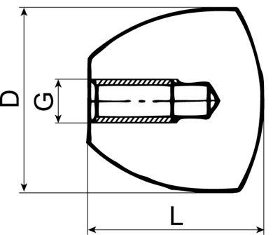 Konus grepptråd M6 plast Ø 20mm svart l 24mm