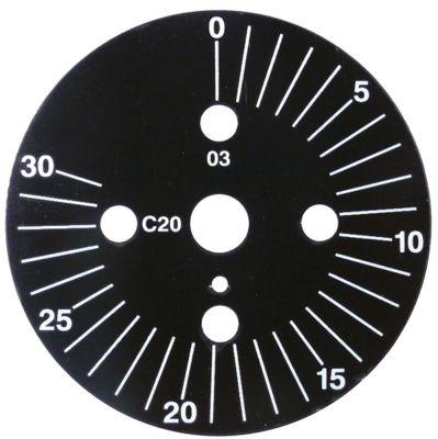 Scaleskive Ø 60mm Vändningsvinkel 0-290 ° Permanent position No Division 30min