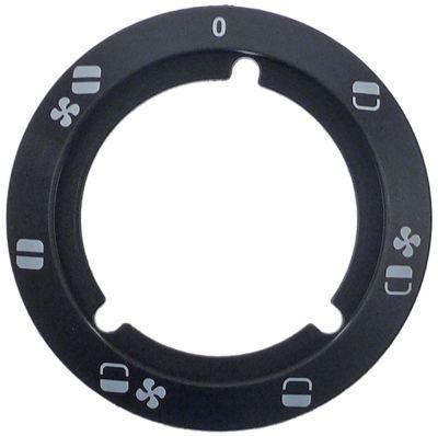 Knapp symbol bake ugn 7 stolpar Ø 95mm svart