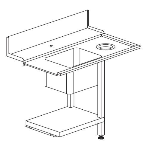 Sidobord med diskbänk T50F för Dihr diskmaskin