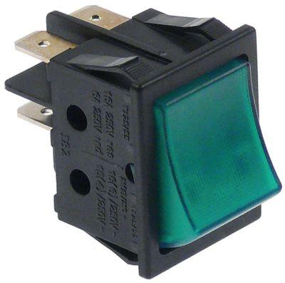 Tippning Switch Publishing Dimensions 30x22mm Green 2No 24V Connection Flat Sticks 6.3 Mm Installation Dimensioner 30x22mm