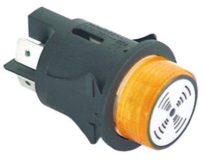 Tryckkontaktpick -updimensioner Ø25mm Orange 2no/lampa 250V Anslutning Flat Sticks 6.3 mm Fan 16A