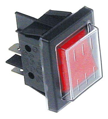 Tippning Switch Publishing Dimensions 30x22mm Red 2No 250V Connection Flat Sticks 6.3 MM Installation Dimensions 30x22mm