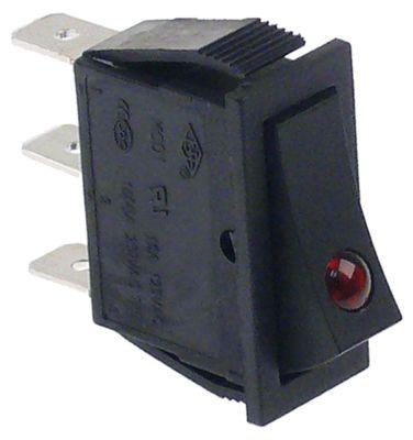 TILT KONTAKTINSTALLATION DIMENSIONER 30x11mm Red 1No/LAMP 250V Anslutning Flat Sticks 6.3 mm - 16A