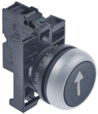 Trypkknapp svart 1no keying pil - - plocka -up dimensioner Ø22mm