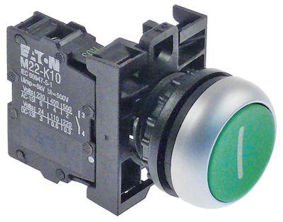 Tryckknapp Grön 1No Keying till - - Pick -up Dimensions Ø22mm