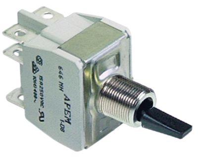 ROCKER SWITCH 250V 2CO 10A TRÅD M12X0.75 FLAT PISTS 6.3 MM