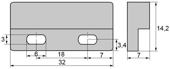 Magnetkontakt 250V 1A Anslutning Kabelkabel Längd 2000mm L 32mm B 15mm 1No P Max.