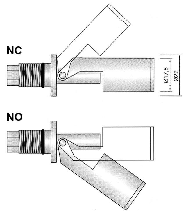 Simma kontakttråd M14x2 1NO eller 1NC Ø 175mm 250V kabellängd 230mm L 114mm installation Ø 15mm