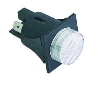 Tryckkontaktpick -updimensioner Ø25mm Vit 2no 250V Anslutning Flat Sticks 6,3 mm - 16A