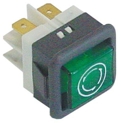 Signallampplock -up -dimensioner 27,8x25mm 230V Grön Anslutning Flat Plug 6,3 mm Temp.Best. 125 ° C.