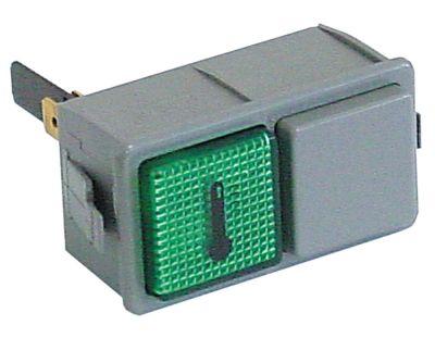 Signallampplock -up -dimensioner 28,5x52,6mm 230V Grön anslutning Flat Sticks 6,3 mm kapslingsklass IP40