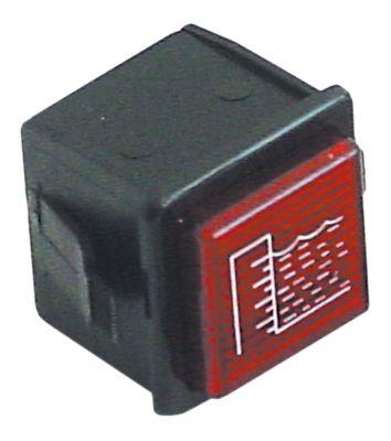 Signallampans monteringsdimensioner 28,5x28,5 mm röd nivå