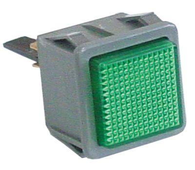 Signallampa byggd -I dimensioner 28,5x28,5mm 230V grön