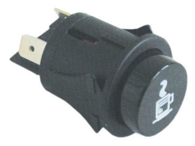 Tryckkontaktpick -updimensioner Ø25mm svart 2no 250V anslutning Flat Sticks 6.3 mm Kaffe 16A