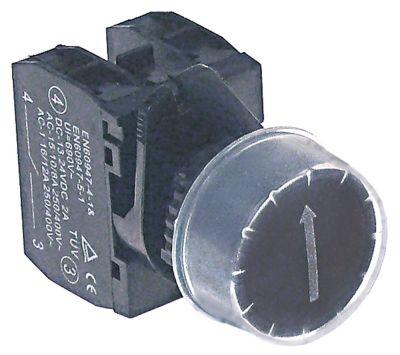 Tryckknappar 250V svart 1NC/1NO