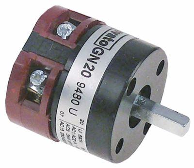 Vridströmbrytare 20A Axel ø 6x6mm Axellängd 235mm