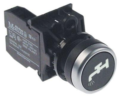 Tryckknappar svart 1NO tillfällig Vatten  -  -