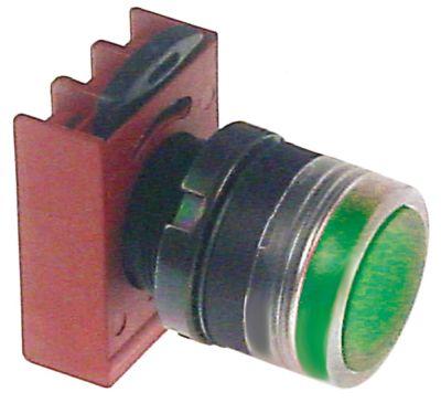 Tryckknapp grön belyst Monteringsmått ø22mm