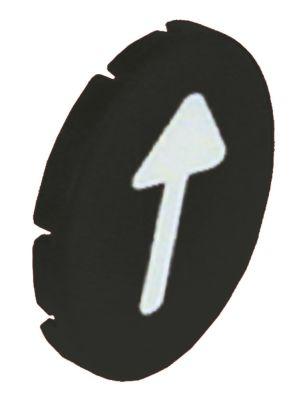 Knapplatta svart Pil  -