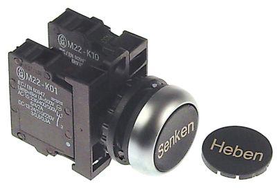 Tryckknappar svart 1NC/1NO tillfällig Lyfta  -