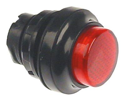 Tryckknapp röd belyst Monteringsmått ø22mm