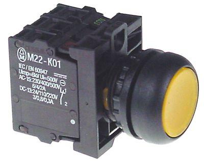 Tryckknappar gul 1NC/1NO tillfällig  -